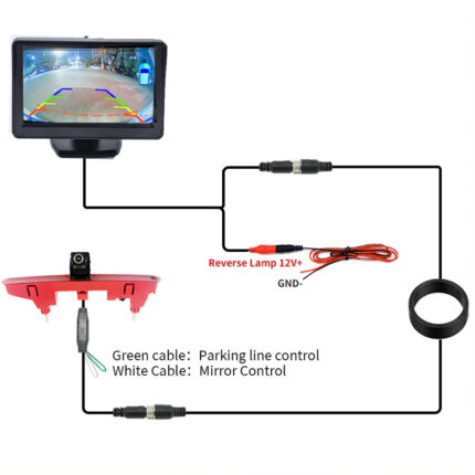 170 Degree Wide Car PakringAHD 1080P HD CCD 3rd Brake Light Reversing Camera | IP68 Waterproof Night Vision Rear View Camera for Peugeot Partner, Tepee, Rifter & Citroen Berlingo B9/Kasten Vans